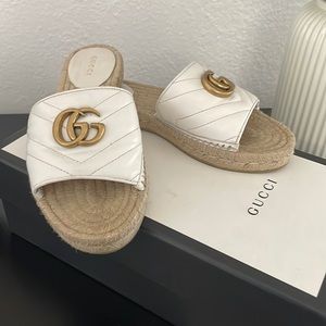 Gucci Napa charlotte great white slides/sandals